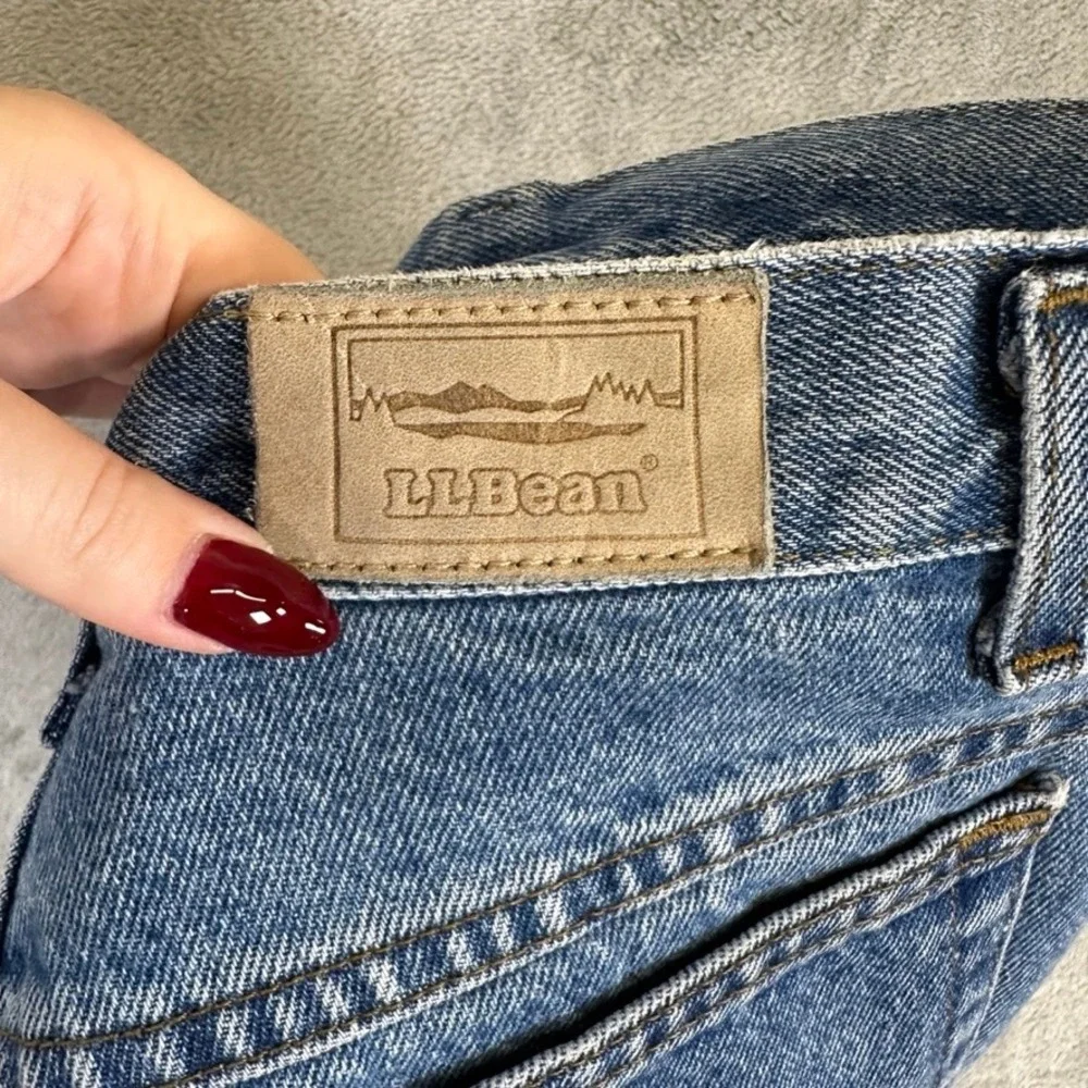 Vintage LL Bean High Waisted Straight Leg Jeans Medium Wash Denim 27x30.5
